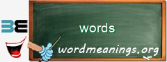 WordMeaning blackboard for words